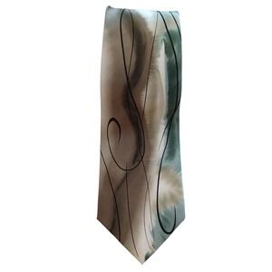 J Garcia Mens 100 Silk Abstract Swirl Necktie